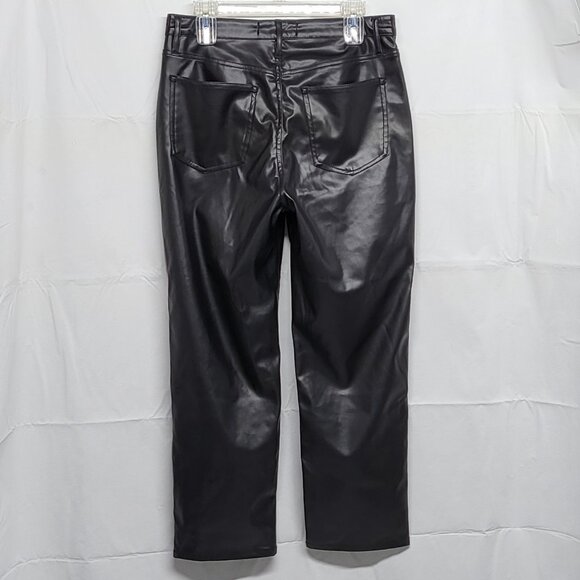 Womens Faux Leather Pants Indigo Rising 13/31 ( 31 X 27) High Rise Pockets Black - Picture 8 of 16